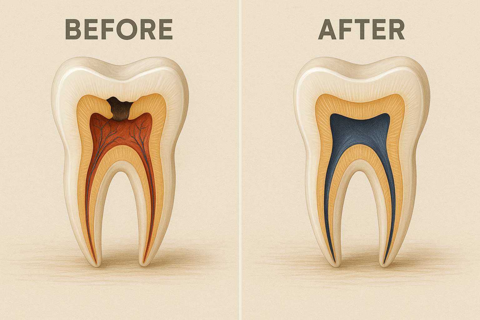 Before after Root Canal